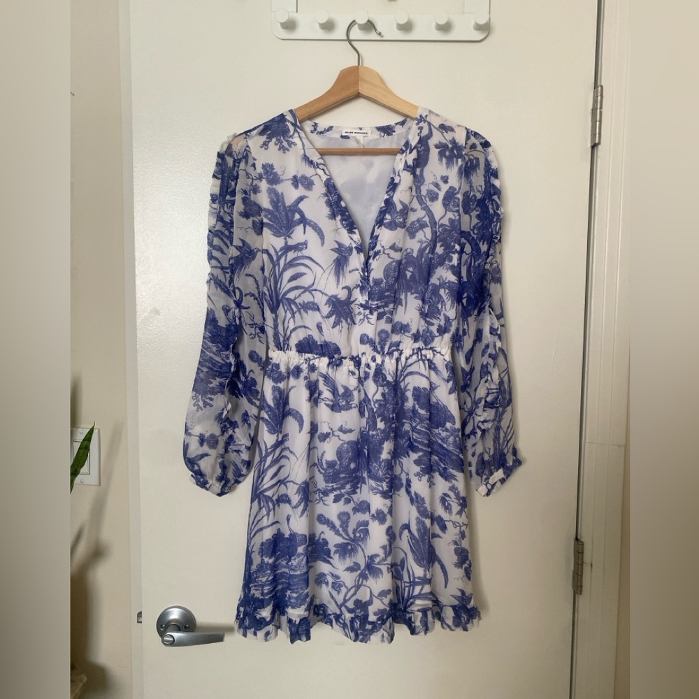 Club Monaco Ruffle Sleeve Toile Pattern Dress